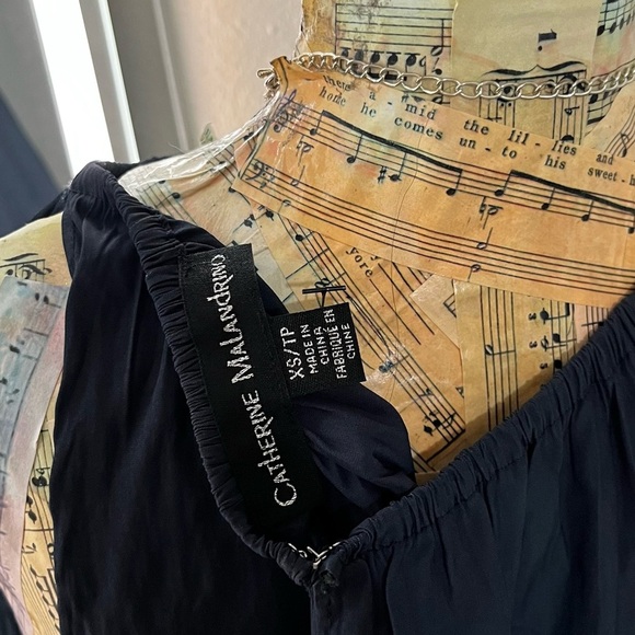 Catherine Malandrino Blue and Orange Ruched Sleeveless Blouse - Picture 7 of 7